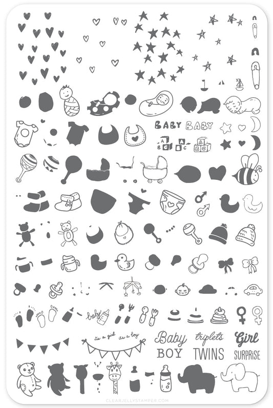 Little Blessings (CjSLC-29) Etched Nail Art Stamping Plate