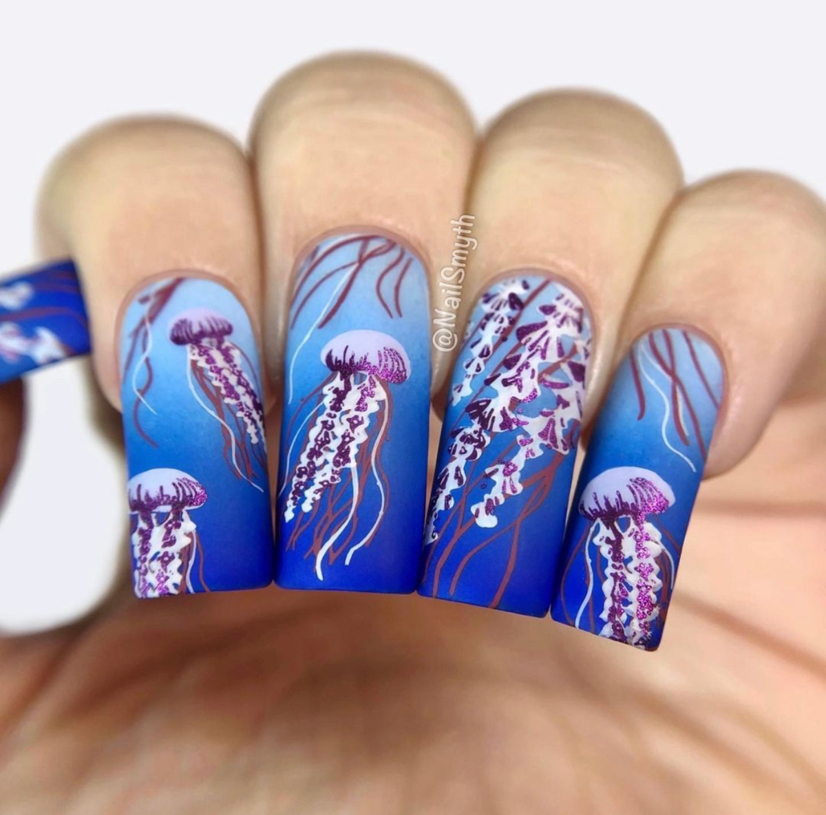 Blooming Sea (CjS-199) Etched Nail Art Stamping Plate
