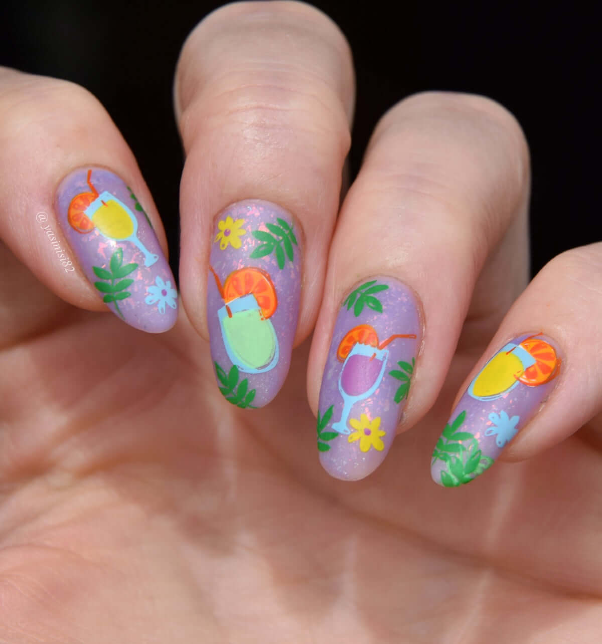 Sand in My Hair (CjS-302) Etched Nail Art Stamping Plate