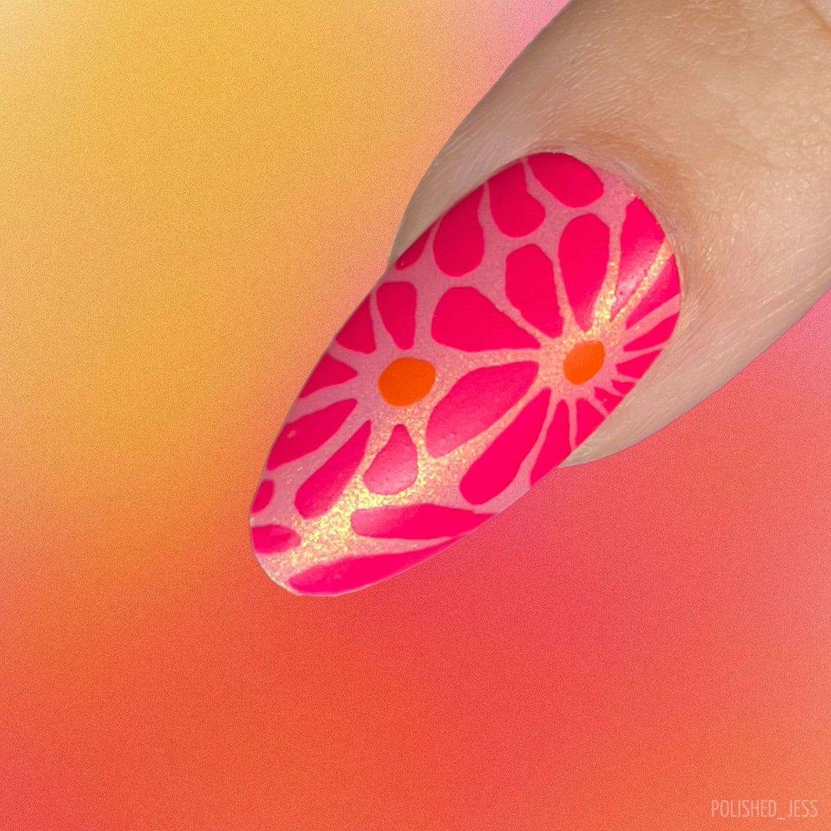 Breathe-Floral (CjS-363) Etched Nail Art Stamping Plate