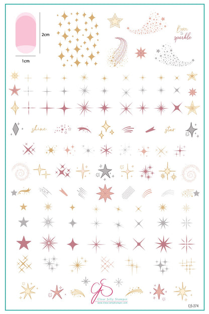 Born to Sparkle (CjS-274) Etched Nail Art Stamping Plate