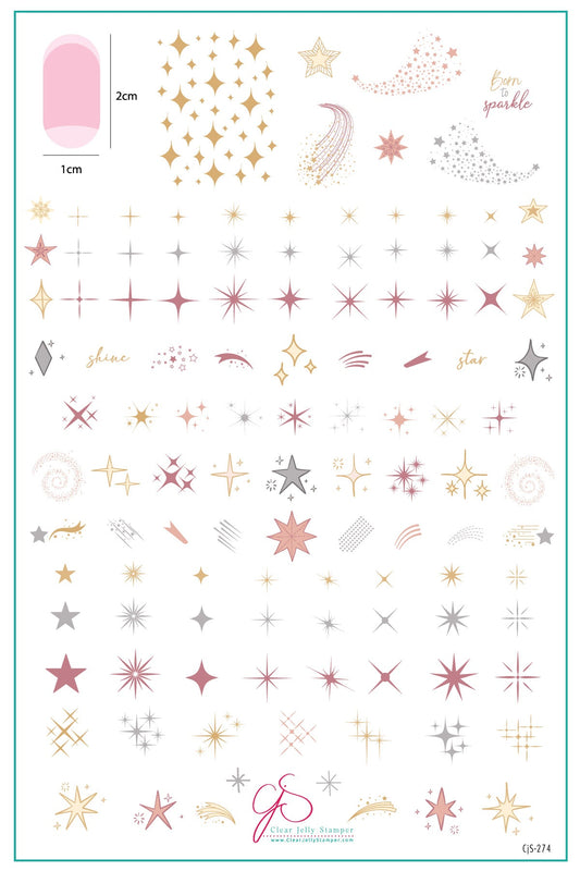 Born to Sparkle (CjS-274) Etched Nail Art Stamping Plate