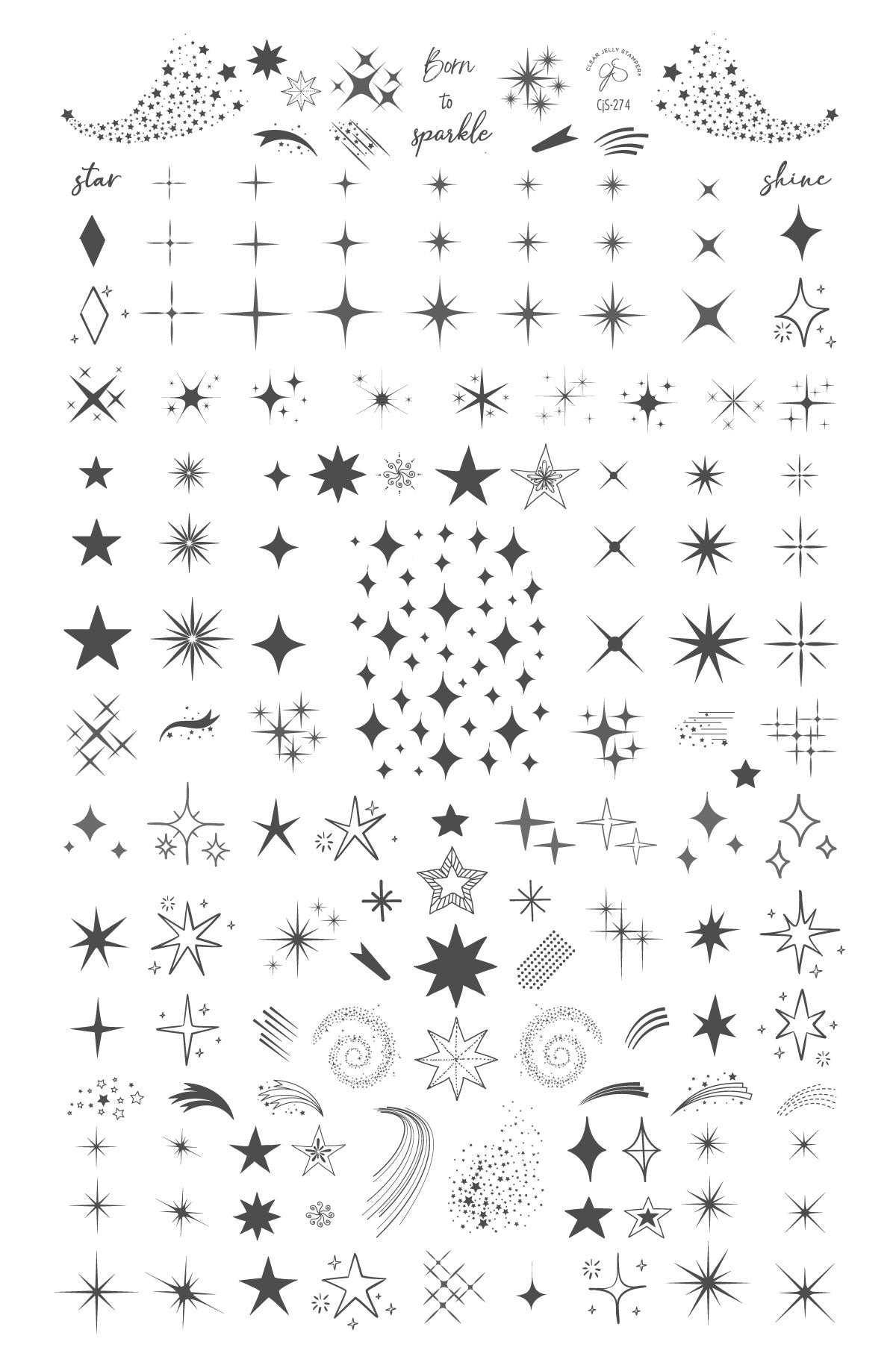 Born to Sparkle (CjS-274) Etched Nail Art Stamping Plate