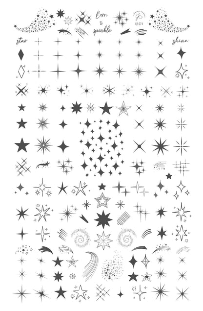 Born to Sparkle (CjS-274) Etched Nail Art Stamping Plate