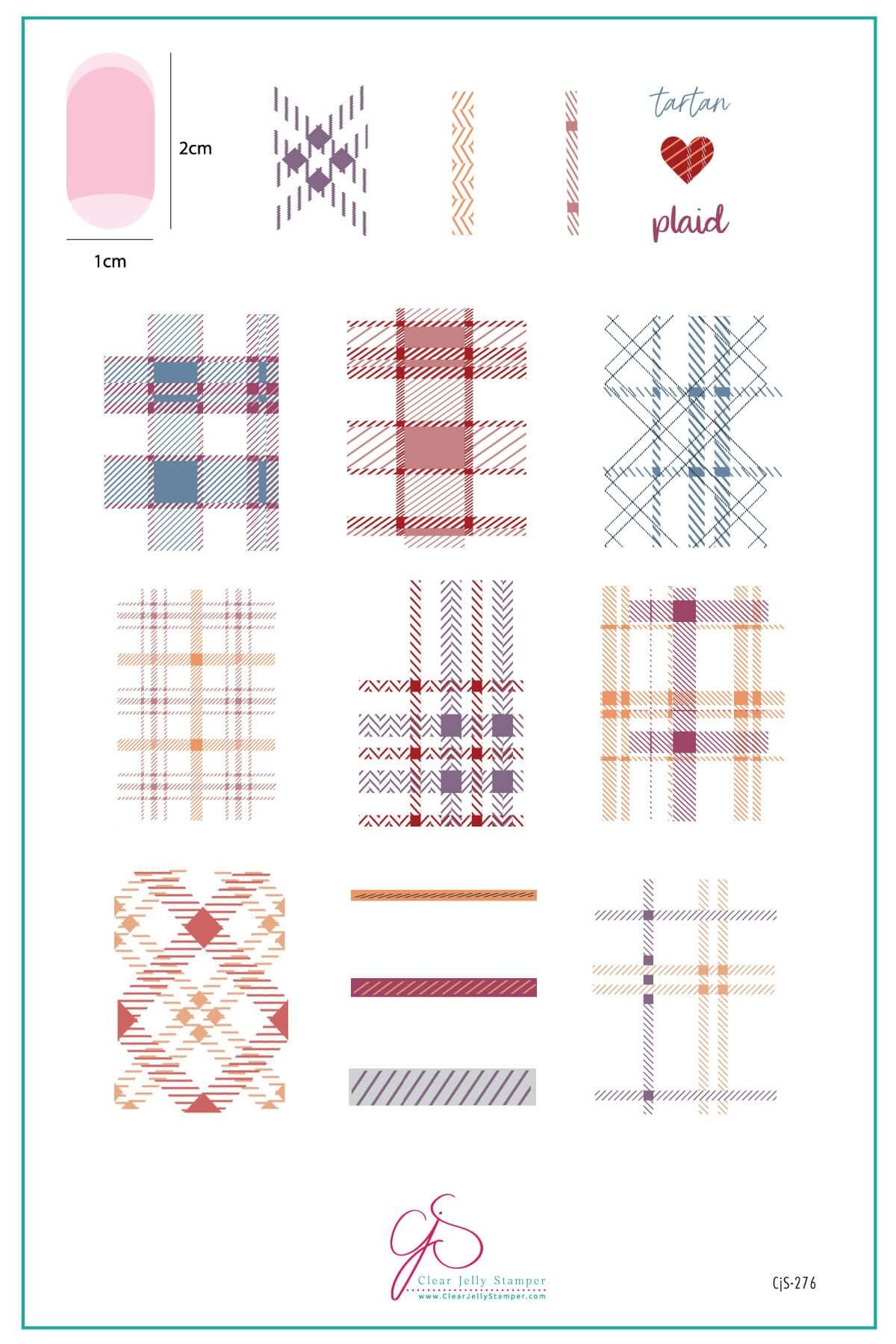 Build Your Own Plaid (CjS-276) Etched Nail Art Stamping Plate