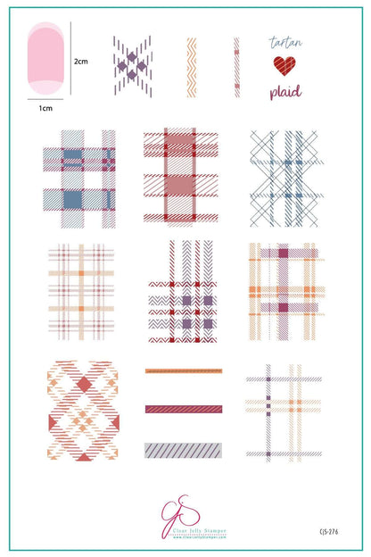 Build Your Own Plaid (CjS-276) Etched Nail Art Stamping Plate