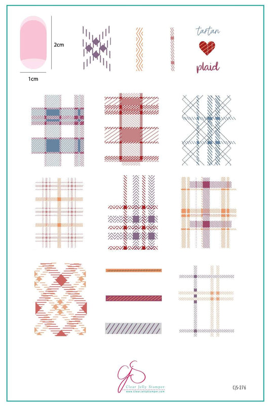 Build Your Own Plaid (CjS-276) Etched Nail Art Stamping Plate