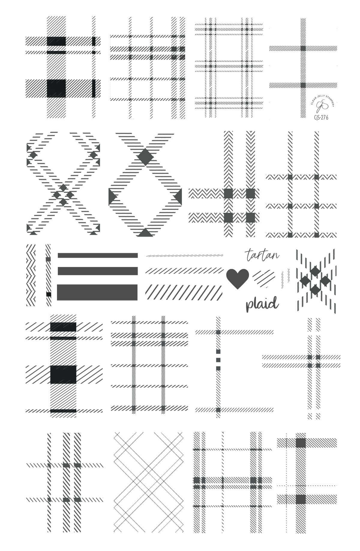 Build Your Own Plaid (CjS-276) Etched Nail Art Stamping Plate