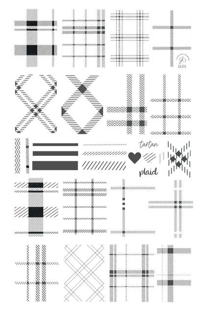 Build Your Own Plaid (CjS-276) Etched Nail Art Stamping Plate