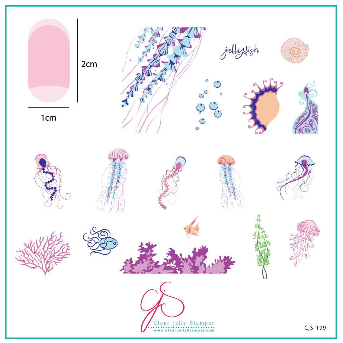 Blooming Sea (CjS-199) Etched Nail Art Stamping Plate