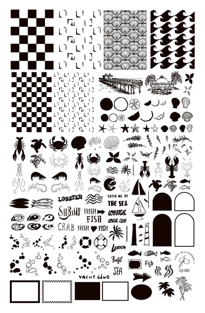 Catch Me by the Sea (CjS-380) Etched Nail Art Stamping Plate