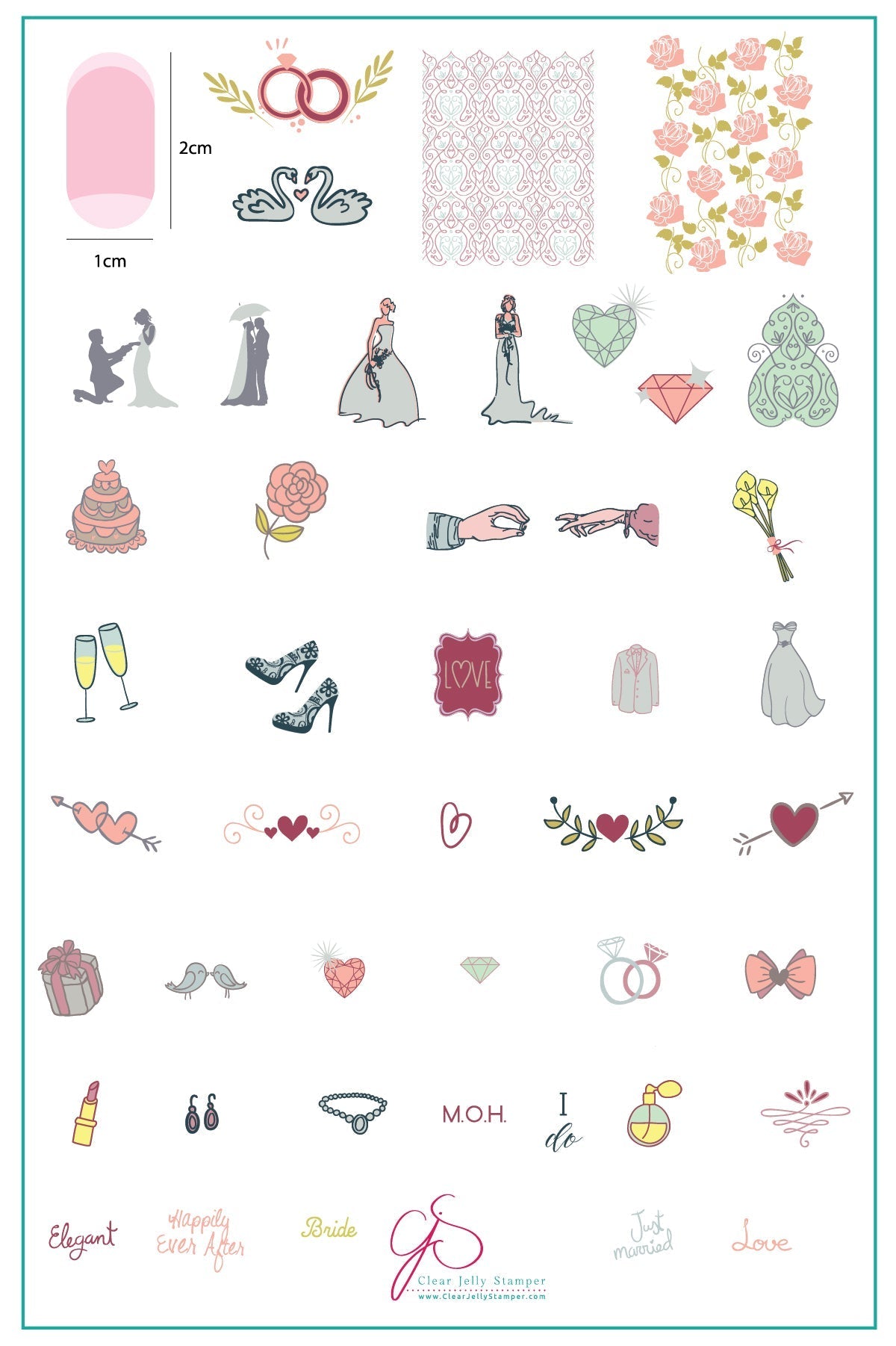 Here Comes the Bride (CjS-70) Etched Nail Art Stamping Plate