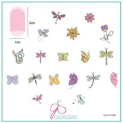 Beginner Edition (CjS-B-THREE) Etched Nail Art Stamping Plate