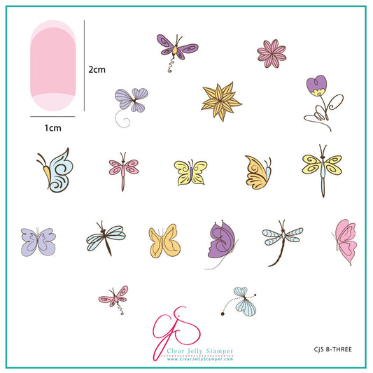 Beginner Edition (CjS-B-THREE) Etched Nail Art Stamping Plate