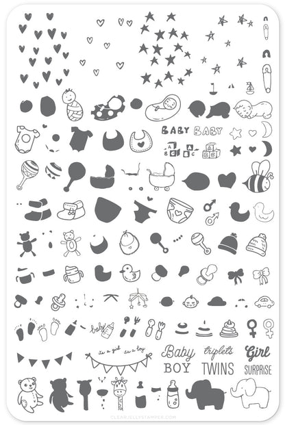 Little Blessings (CjSLC-29) Etched Nail Art Stamping Plate