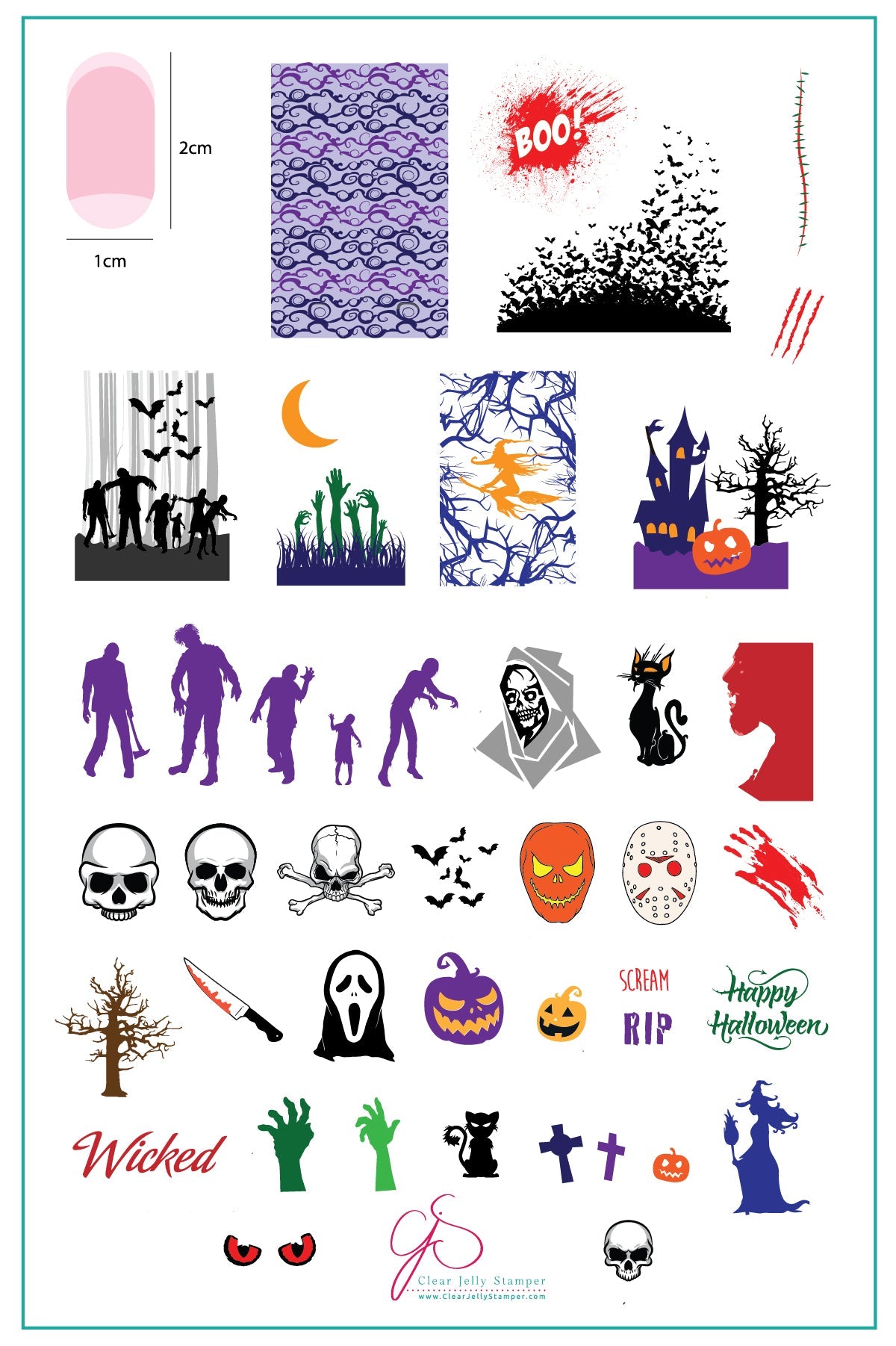 Wicked Halloween (CjSH-24) Etched Nail Art Stamping Plate