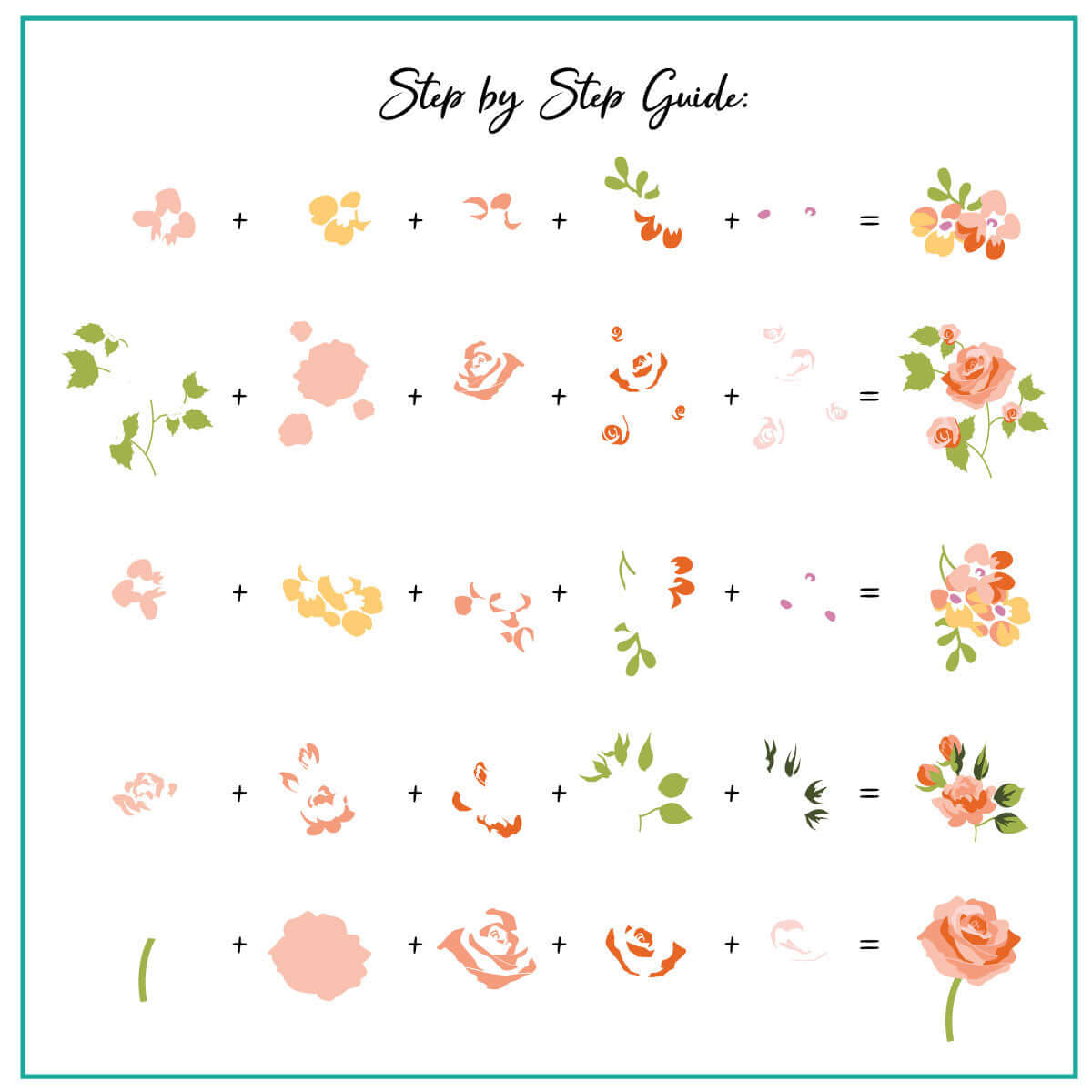 Floral Blossom - One (CjS-279) Etched Nail Art Stamping Plate