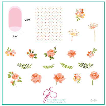Floral Blossom - One (CjS-279) Etched Nail Art Stamping Plate