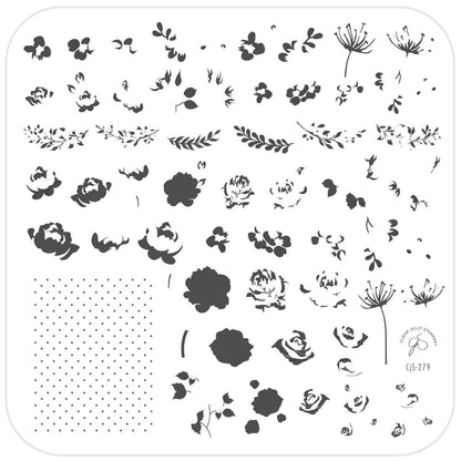 Floral Blossom - One (CjS-279) Etched Nail Art Stamping Plate