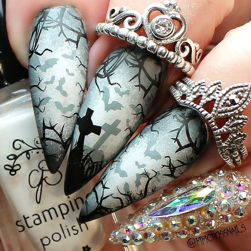Wicked Halloween (CjSH-24) Etched Nail Art Stamping Plate
