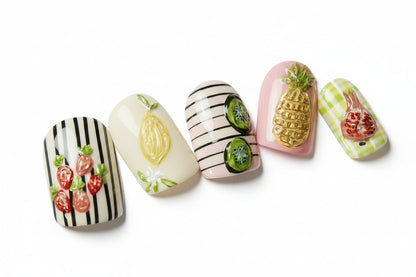 Cabana Stripes (CjS-388) Etched Nail Art Stamping Plate