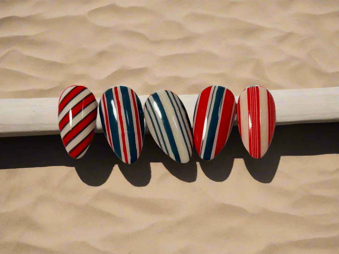 Cabana Stripes (CjS-388) Etched Nail Art Stamping Plate