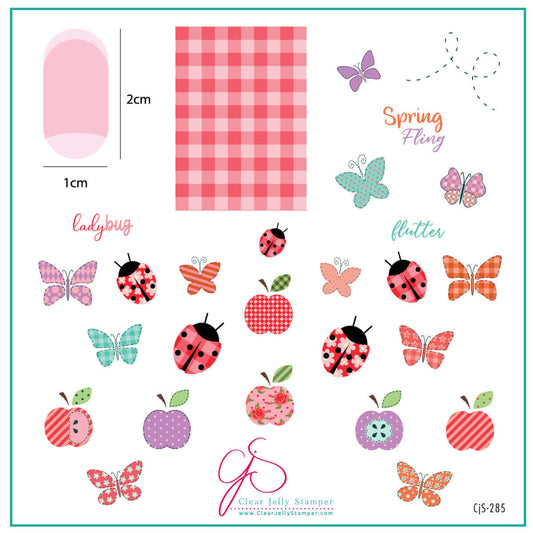 Patterned Spring - One (CjS-285) Etched Nail Art Stamping Plate
