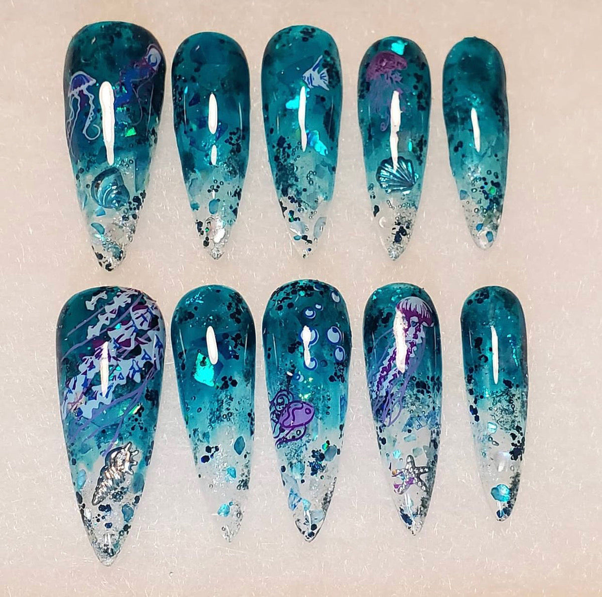 Blooming Sea (CjS-199) Etched Nail Art Stamping Plate