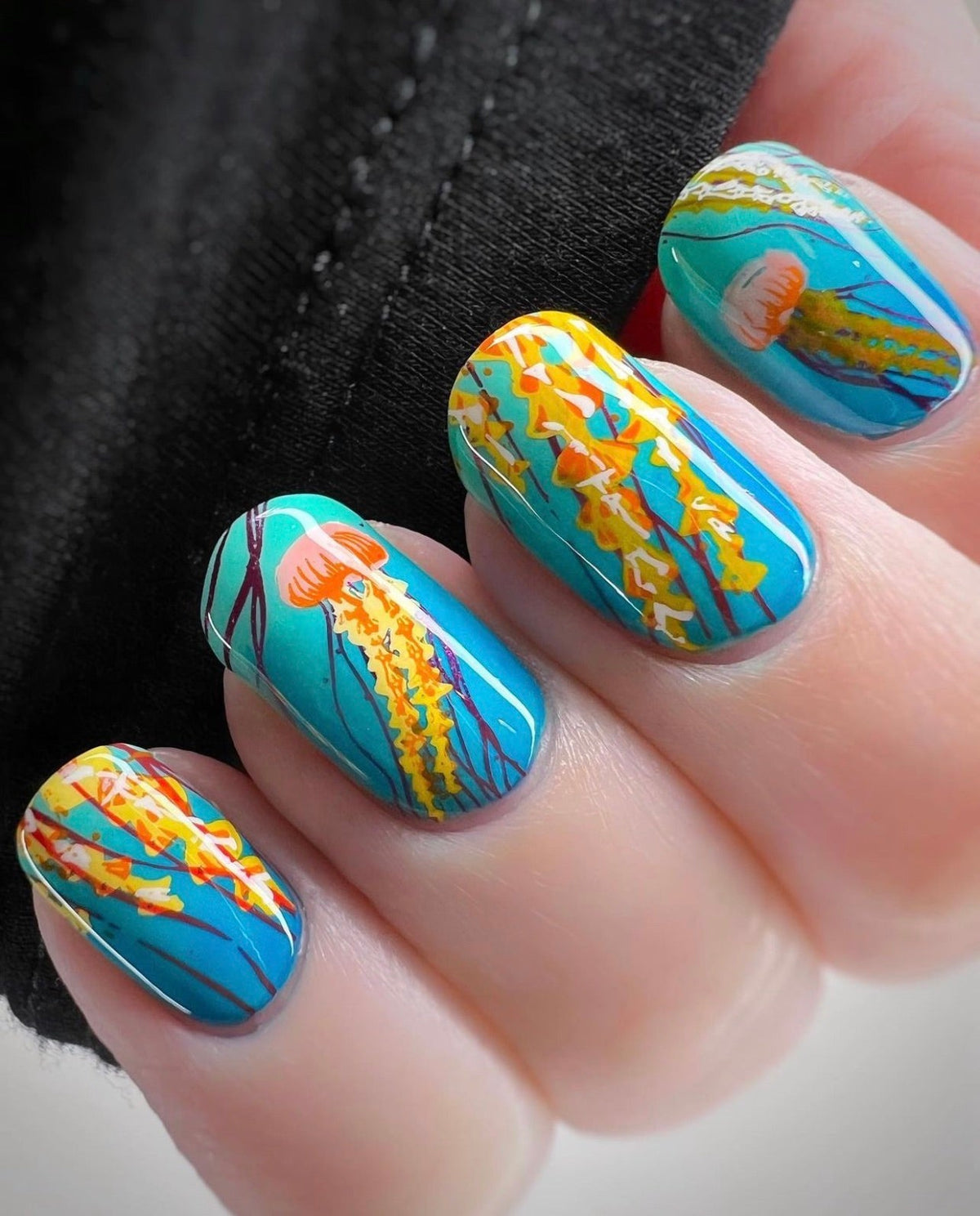 Blooming Sea (CjS-199) Etched Nail Art Stamping Plate