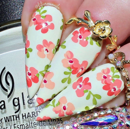 Floral Blossom - One (CjS-279) Etched Nail Art Stamping Plate
