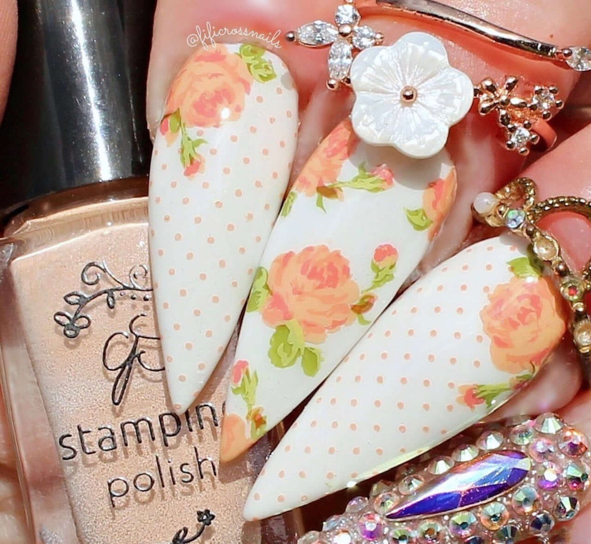 Floral Blossom - One (CjS-279) Etched Nail Art Stamping Plate