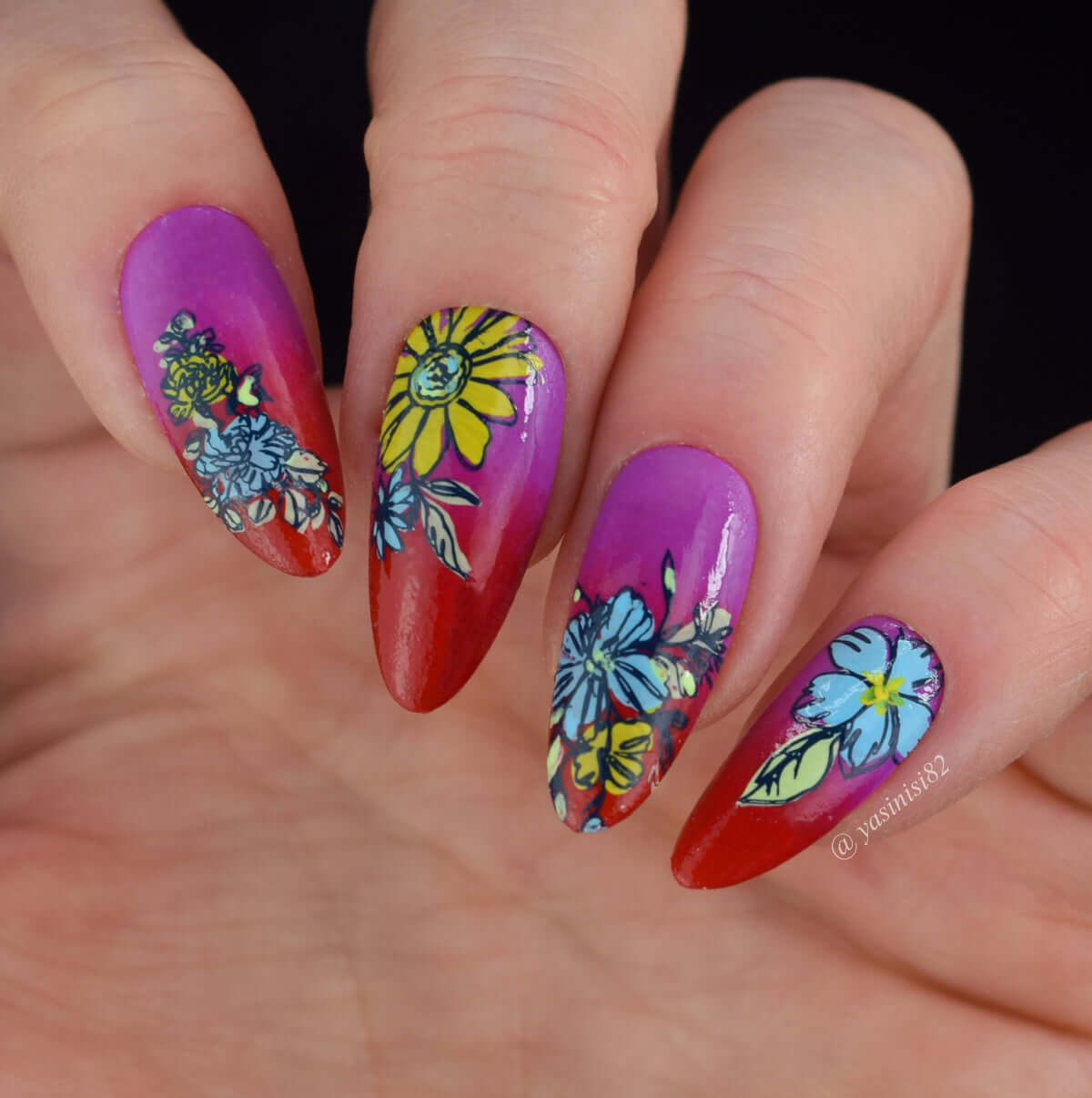 Whispering Petals (CjS-349) Etched Nail Art Stamping Plate