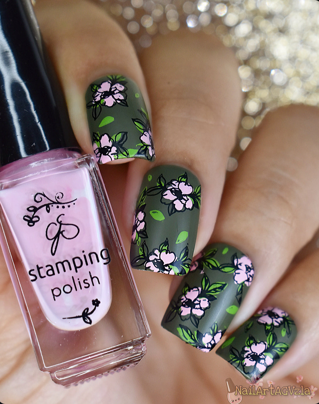 Whispering Petals (CjS-349) Etched Nail Art Stamping Plate