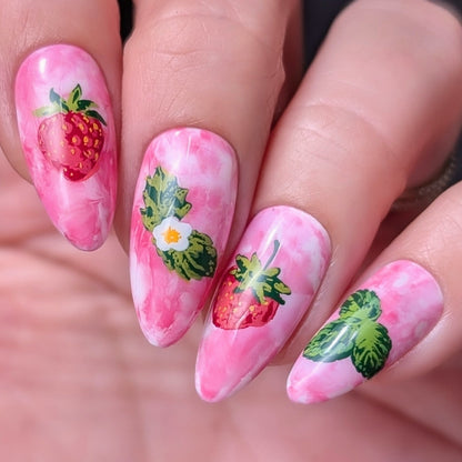 Strawberry Sweetness (CjS-351) Etched Nail Art Stamping Plate