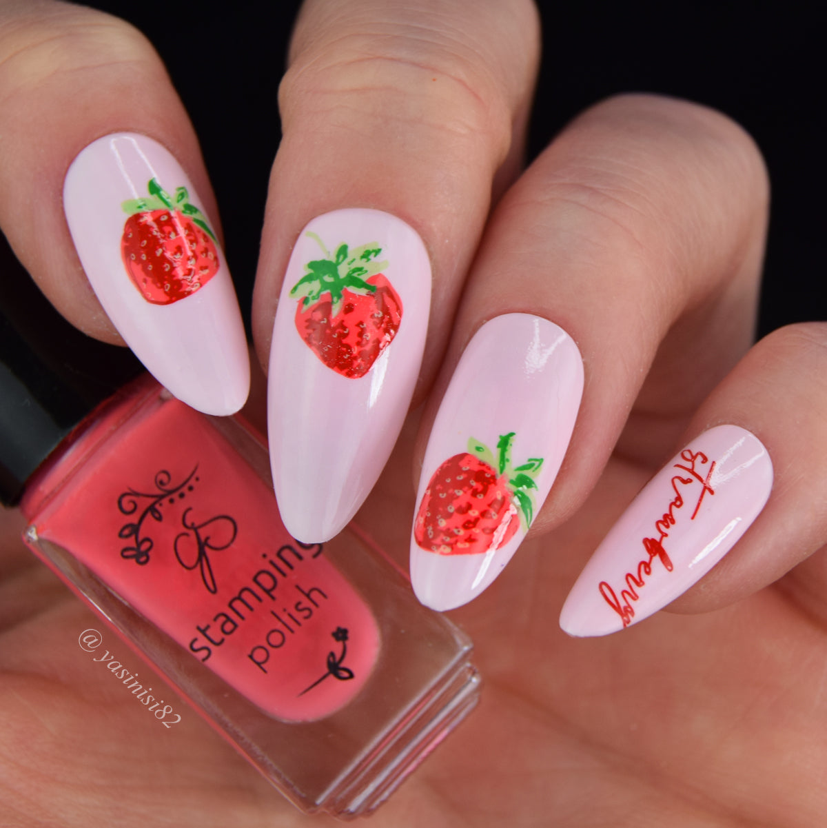 Strawberry Sweetness (CjS-351) Etched Nail Art Stamping Plate