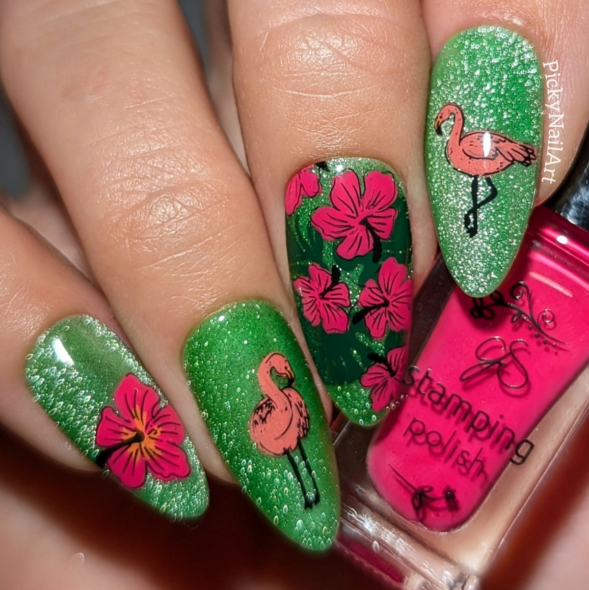 Tropical Paradise (CjS-359) Etched Nail Art Stamping Plate