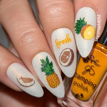 Tropical Paradise (CjS-359) Etched Nail Art Stamping Plate