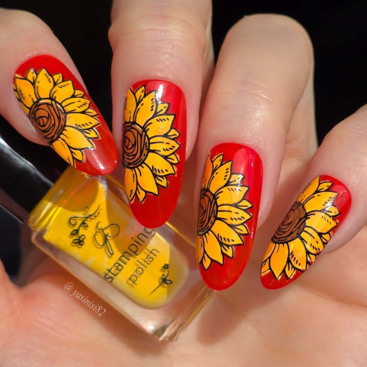 Glow like a Sunflower (CjS-370) Etched Nail Art Stamping Plate