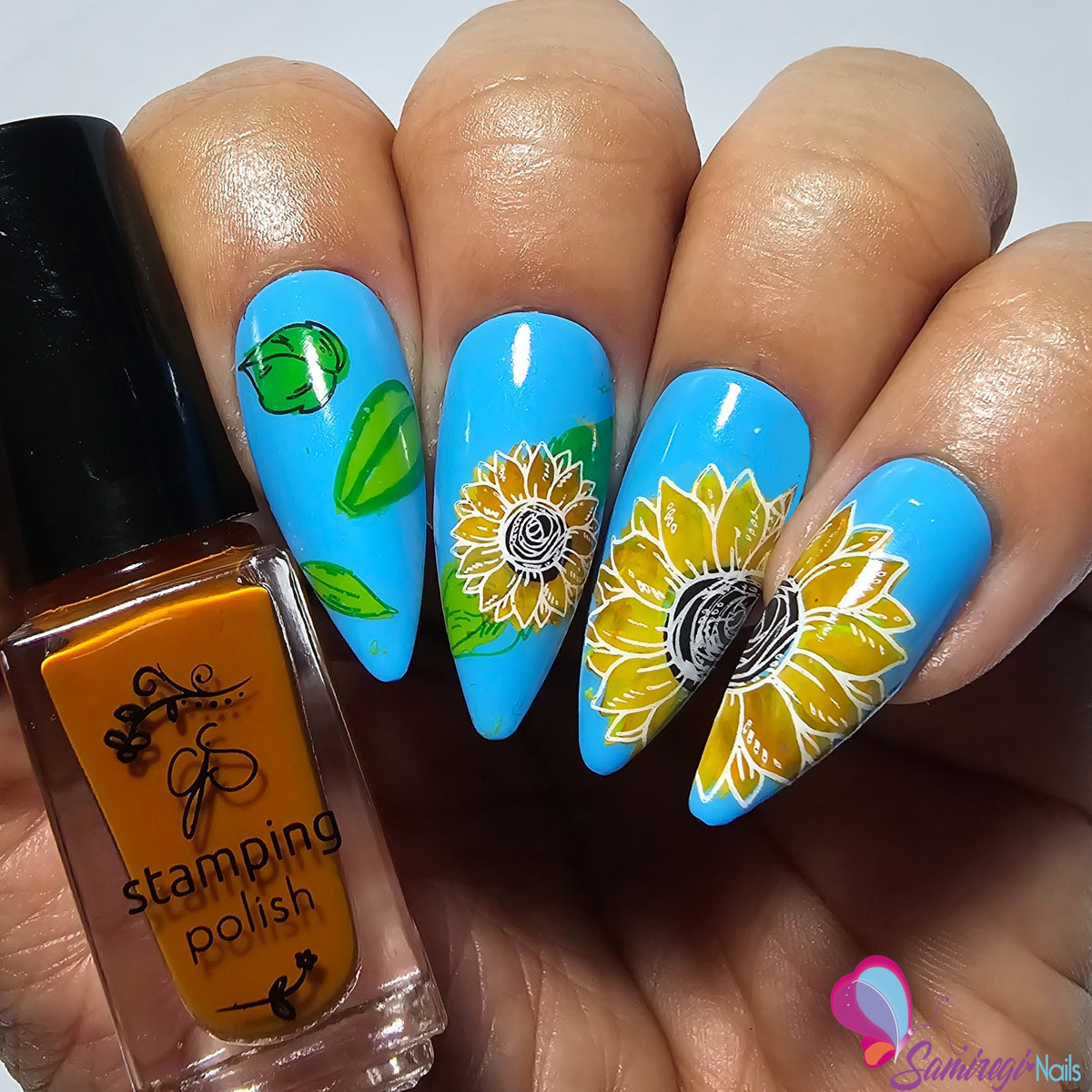 Glow like a Sunflower (CjS-370) Etched Nail Art Stamping Plate