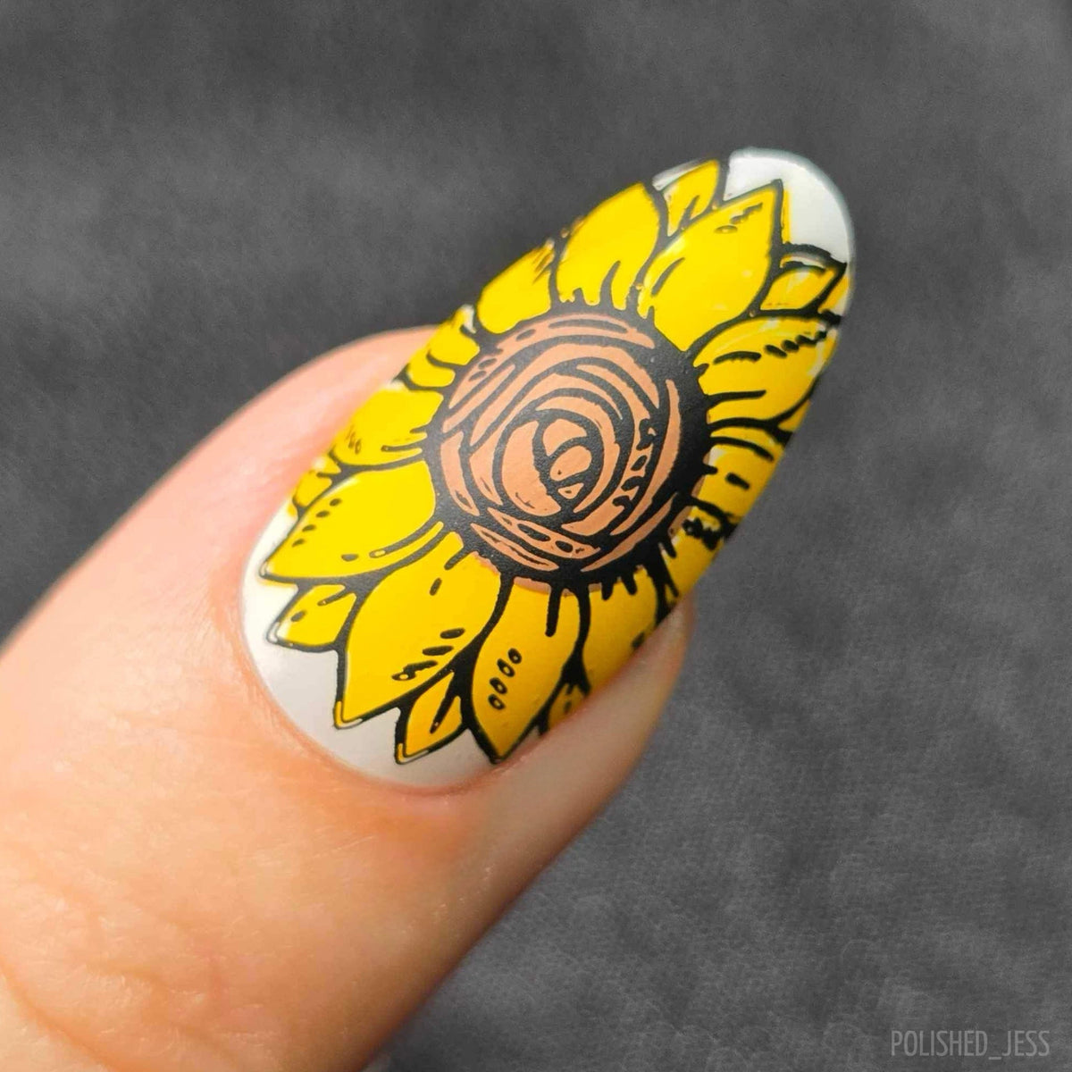 Glow like a Sunflower (CjS-370) Etched Nail Art Stamping Plate
