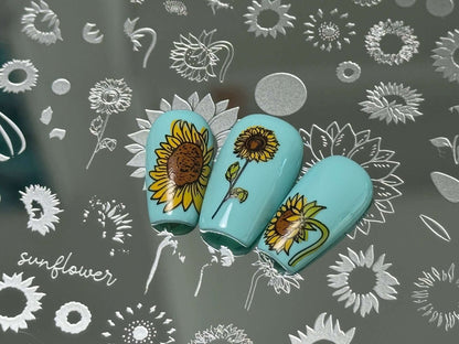 Glow like a Sunflower (CjS-370) Etched Nail Art Stamping Plate