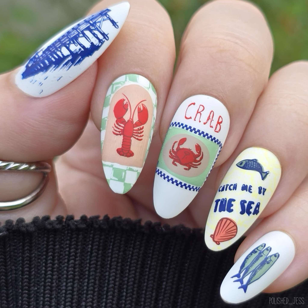Catch Me by the Sea (CjS-380) Etched Nail Art Stamping Plate
