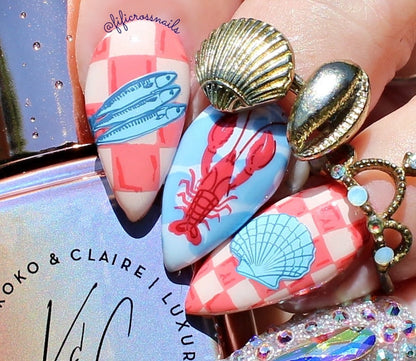 Catch Me by the Sea (CjS-380) Etched Nail Art Stamping Plate