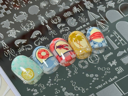 Catch Me by the Sea (CjS-380) Etched Nail Art Stamping Plate