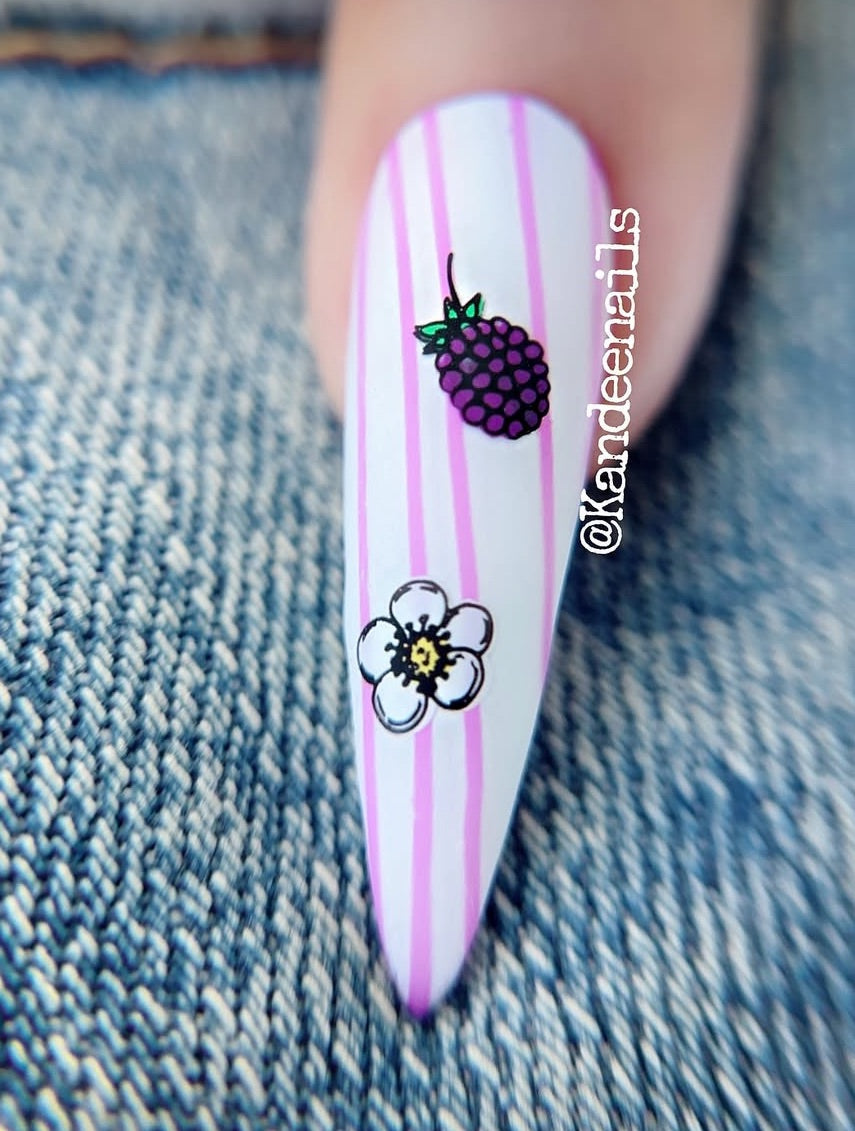 Cabana Stripes (CjS-388) Etched Nail Art Stamping Plate