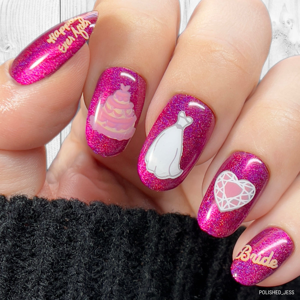 Here Comes the Bride (CjS-70) Etched Nail Art Stamping Plate