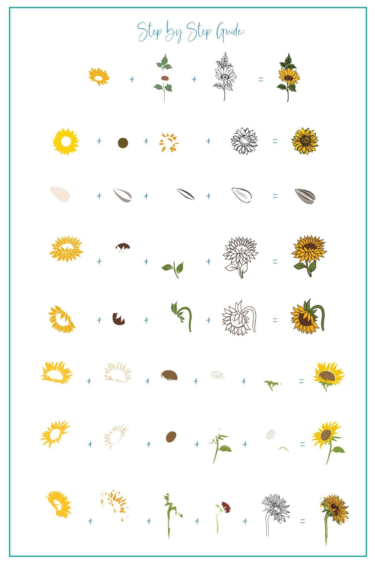 Glow like a Sunflower (CjS-370) Etched Nail Art Stamping Plate