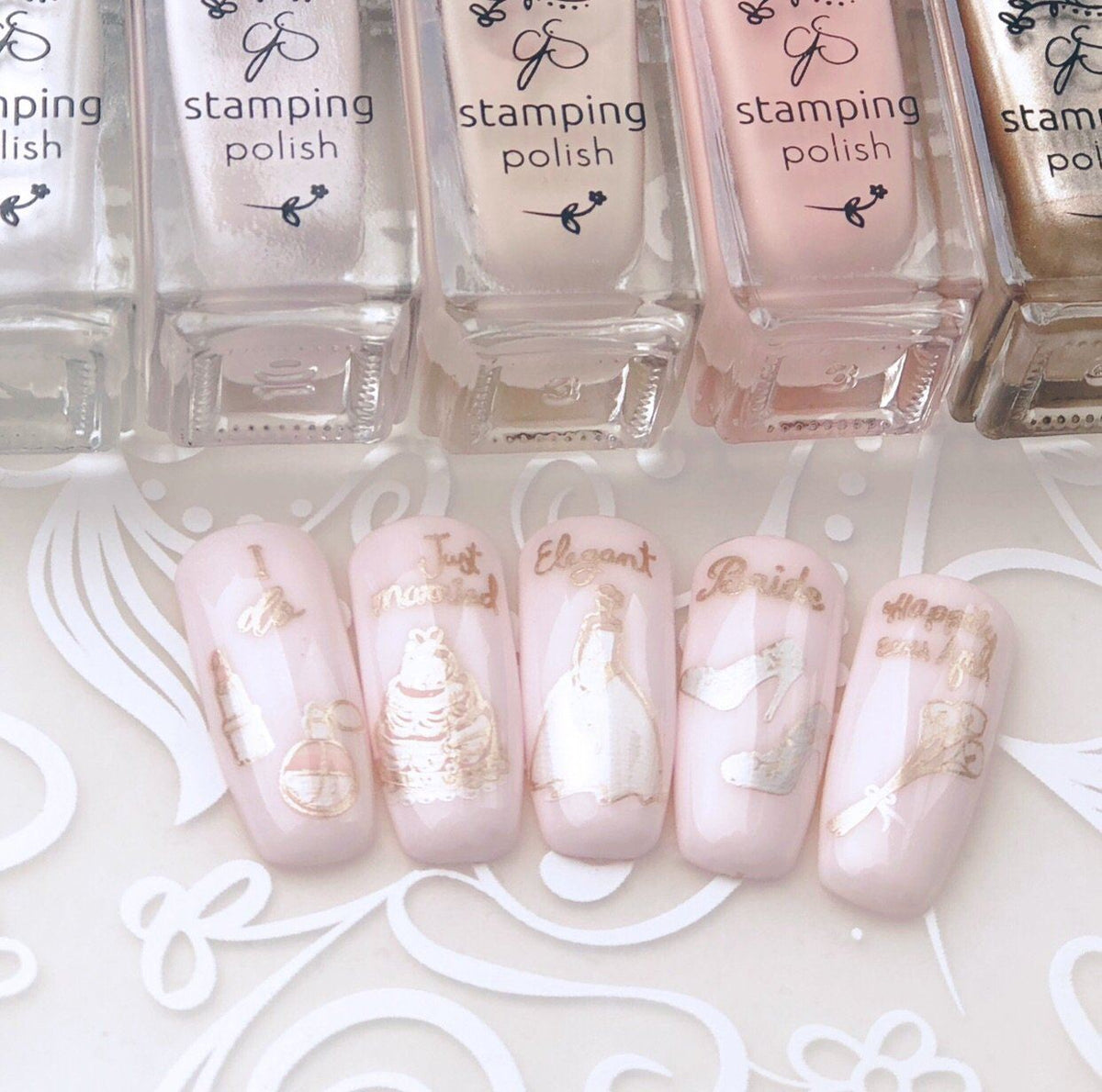 Here Comes the Bride (CjS-70) Etched Nail Art Stamping Plate