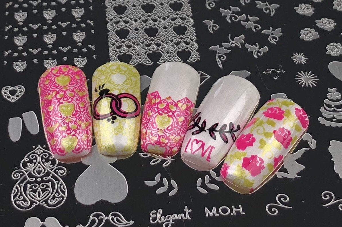 Here Comes the Bride (CjS-70) Etched Nail Art Stamping Plate