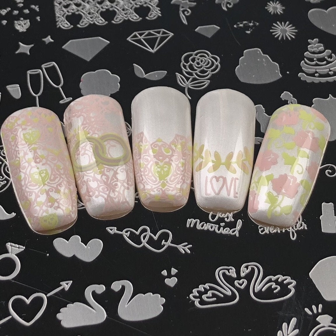 Here Comes the Bride (CjS-70) Etched Nail Art Stamping Plate